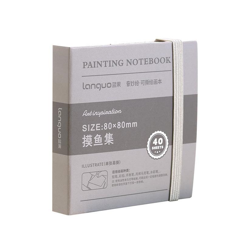 1PC Tearable Drawing Notebook Wonderful Drawing Fishbook Markpen Sketching Watercolor Notebook Thick Acrylic Cardboard Handbook