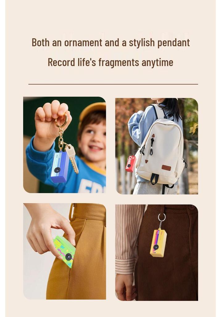 Retro Mini Keychain Camera: 1080P HD, Screen, Portable Thumb Toy