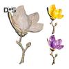 Magnolia Flower Brooch for Women Enamel Alloy Flower Lapel Pin for Jackets Dresses Coats Hats Accessories