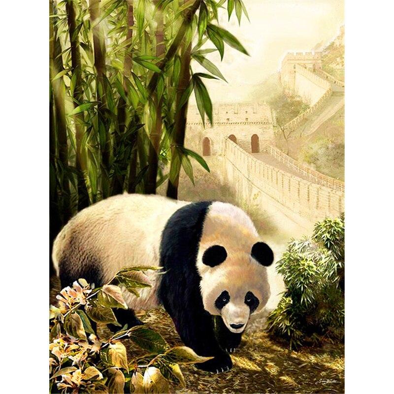 Noua pictură cu diamante 5D DIY, drăguț Panda, broderie cu diamante, punct de cruce, complet rotund, găurit, artizanat, decorațiuni pentru acasă, cadou de artă