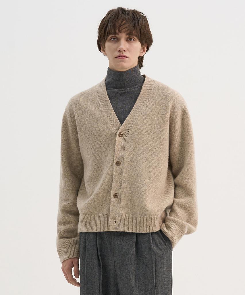 Trip Le Sens [100% Wool] Pure Light 4-Button Crop Cardigan_Hazel Beige