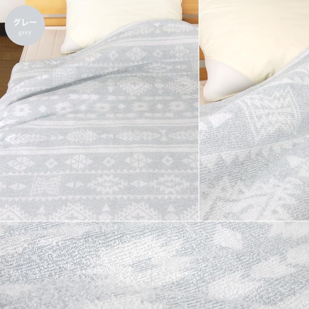Rivere Towel Lightweight Single Ethnic Padded Towel Blanket, Size, Pattern, Blanket, Duvet, Blanket, Gauze, Washable, Moisture-Wicking, Quick-Drying
