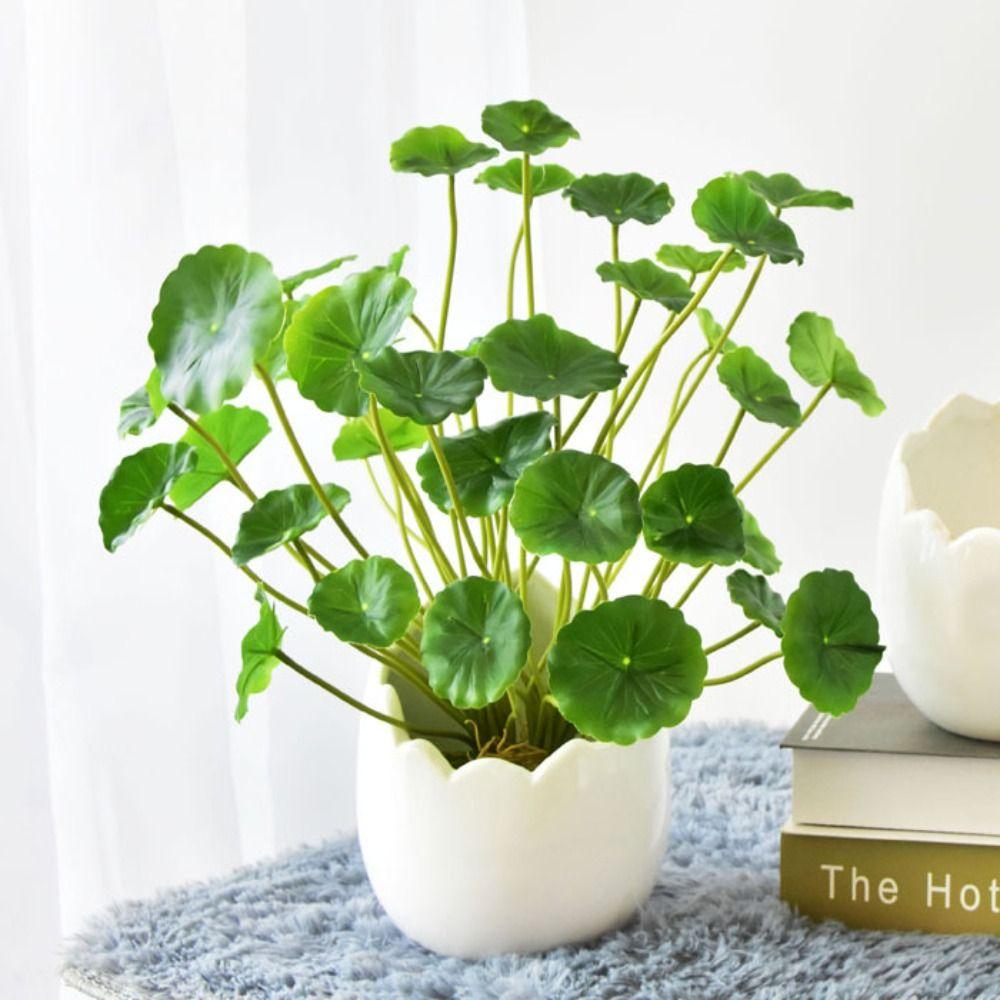 18 Heads Faux Lotus Leaf Plant Real Touch Fake Plants Artificial Lotus Leaf  Wedding Party