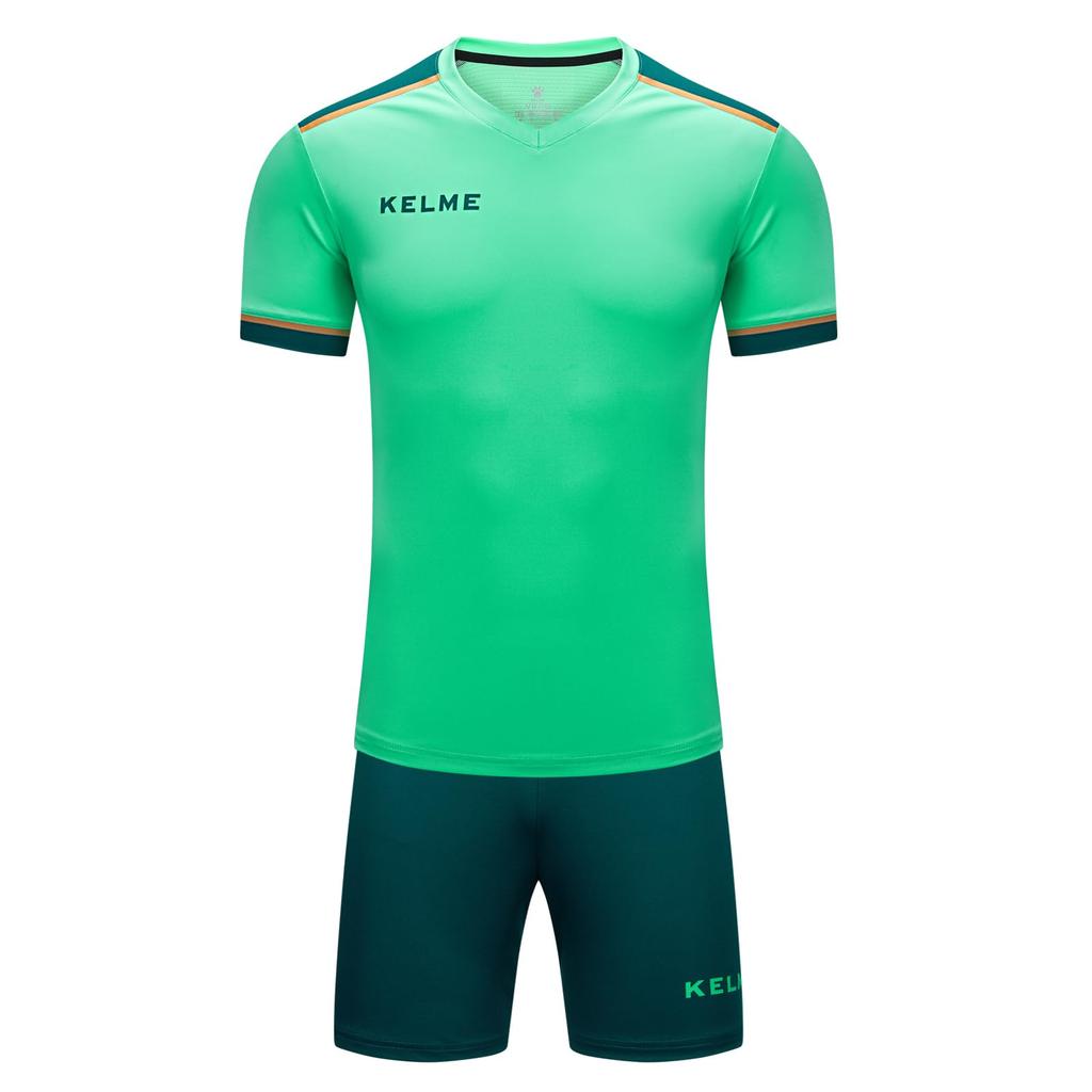Kelme Men's Soccer Practice Set: Football Shirt and Pants (Green, XL)