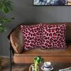 Red Leopard Print Spots On Pink 2 Pcs Square Pillowcase Pillow Cover Cushion Decor Comfort Throw Pillow For Home Bedroom