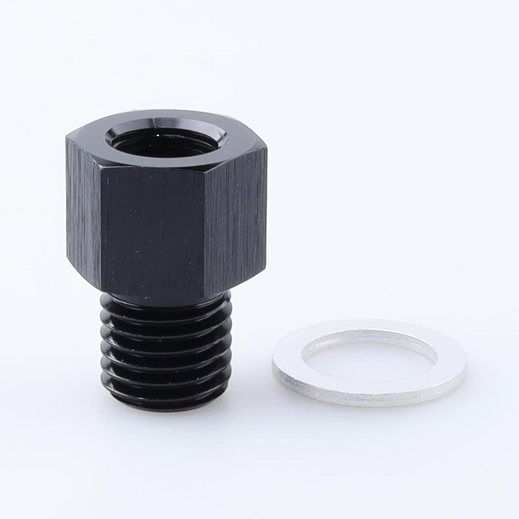 AC PERFORMANCE Reducing Bush Female 1/8 NPT To Male Metric M12 x 1.5mm Adapter Aluminum Black