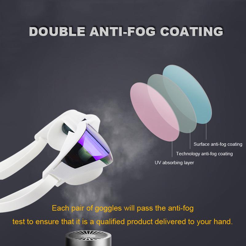 Meslek Yarış Yüzme Gözlüğü Kaplama Su Geçirmez UV Koruması Yarışma Buğu Önleyici Gözlükler Açık Hava Maç Gözlükleri