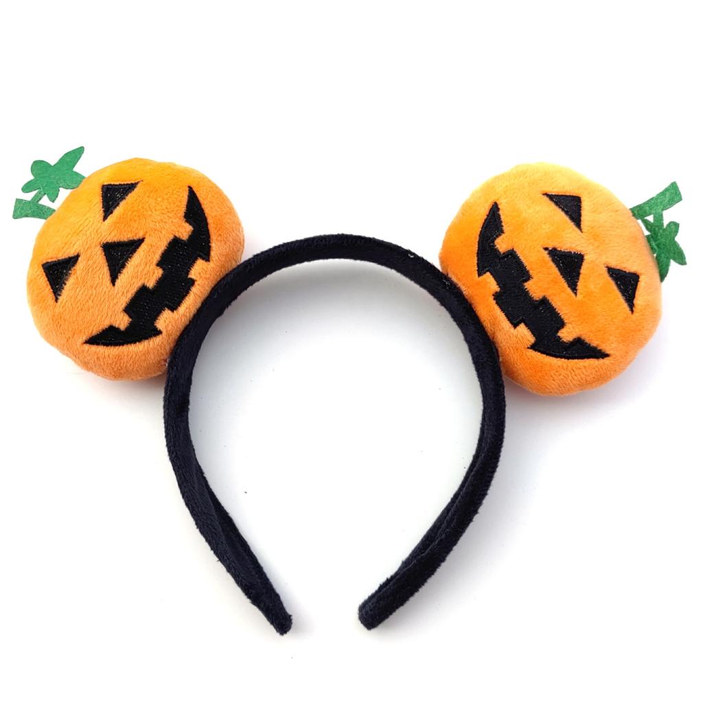 Kids Halloween Pumpkin Party Headwear Hair Hoop Soft Fluffy Fabric Headband DIY Decoration