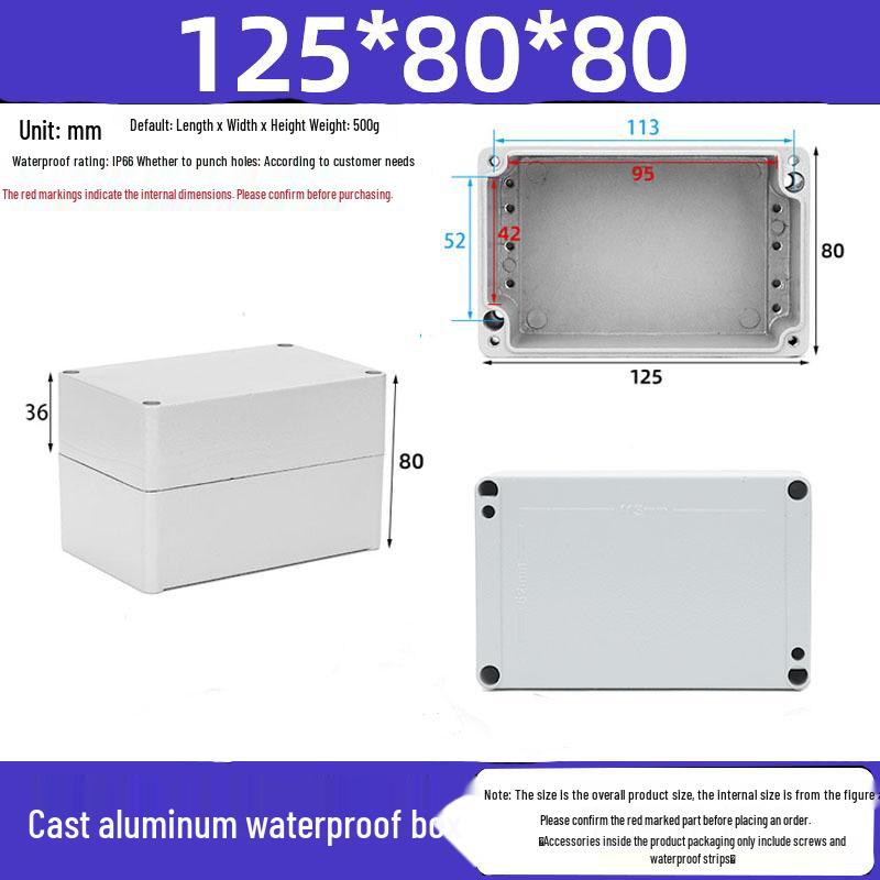 Druckguss-Aluminium Außenverteilerkasten IP65 Wasserdichtes Gehäuse