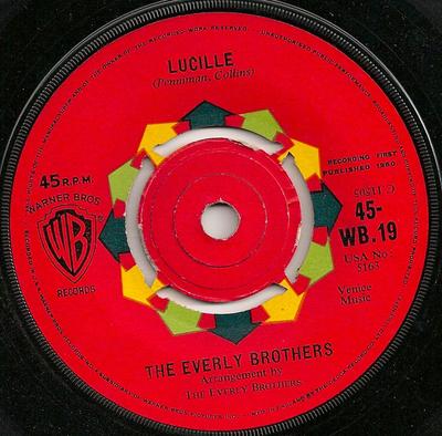 7inch Record EVERLY BROTHERS - Lucille / So Sad (To Watch Good Lov 45WB19 Warner Bros. Re 1960 UK Rock Used