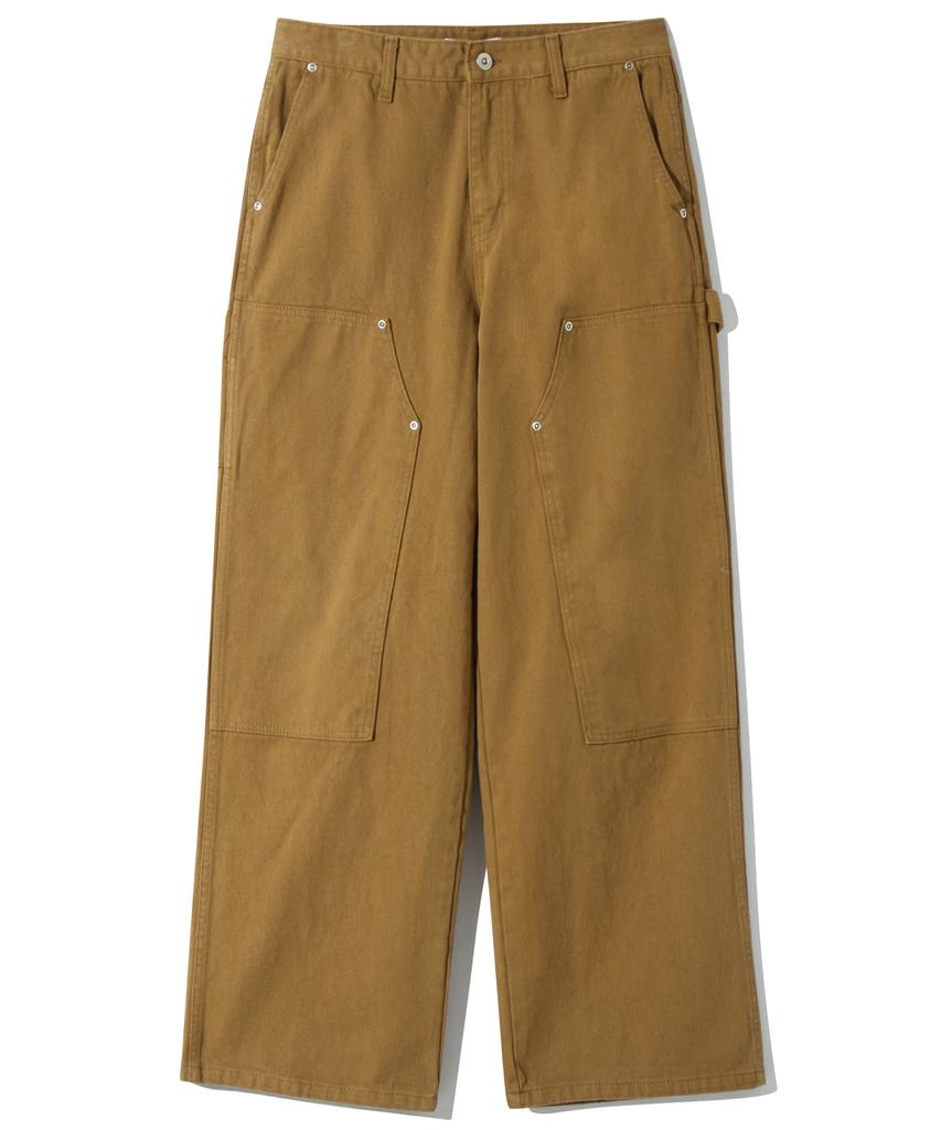 BASEMOMENT Double Knee Carpenter Work Pants Camel Beige