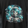 Katzen-Astronauten-Shirt, Japanisches Katzen-Shirt, Japanisches Retro-Katzen-Shirt, Vintage T-Shirt, Japanisches T-Shirt, Katzen-Astronauten-Shirt. Katze Mond T-Shirt