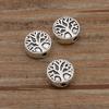 100 Pcs Silver Plated Life Tree Beads Sturdy Alloy Charm with Big Hole for Jewelry and European Bracelets Making