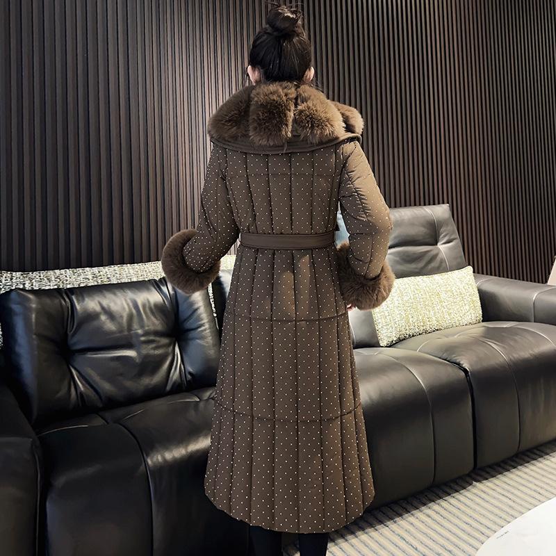 Women's New Hair Collar Hair Sleeve Windproof Lightweight Thickened Fluffy Warm and Cold Quality Fabric Casual Sports Jacket Cotton Clothing
