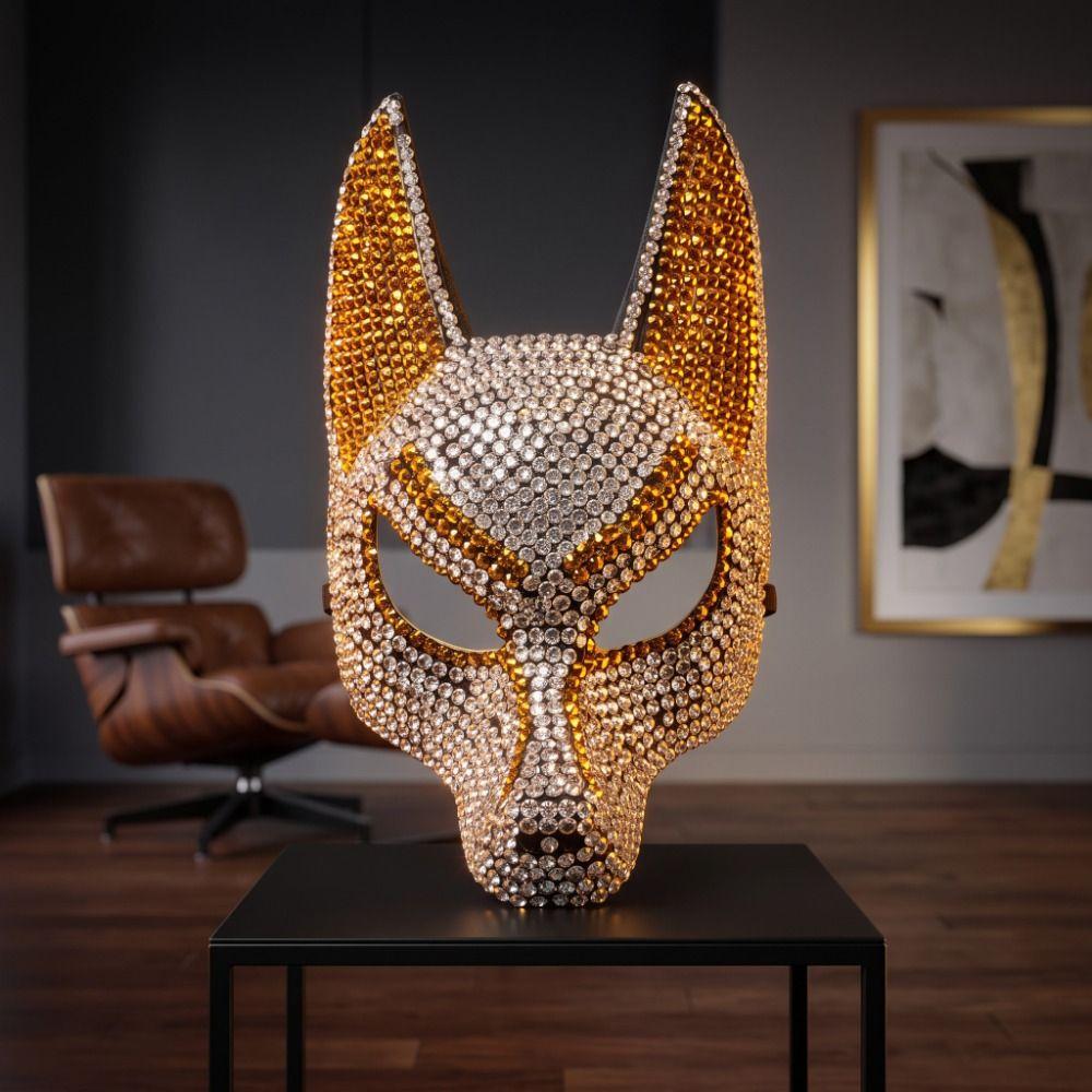 Dress Up Props Wolf Crystal Mask Luxury Design Halloween Mask Fashion Rhinestone Mask Halloween