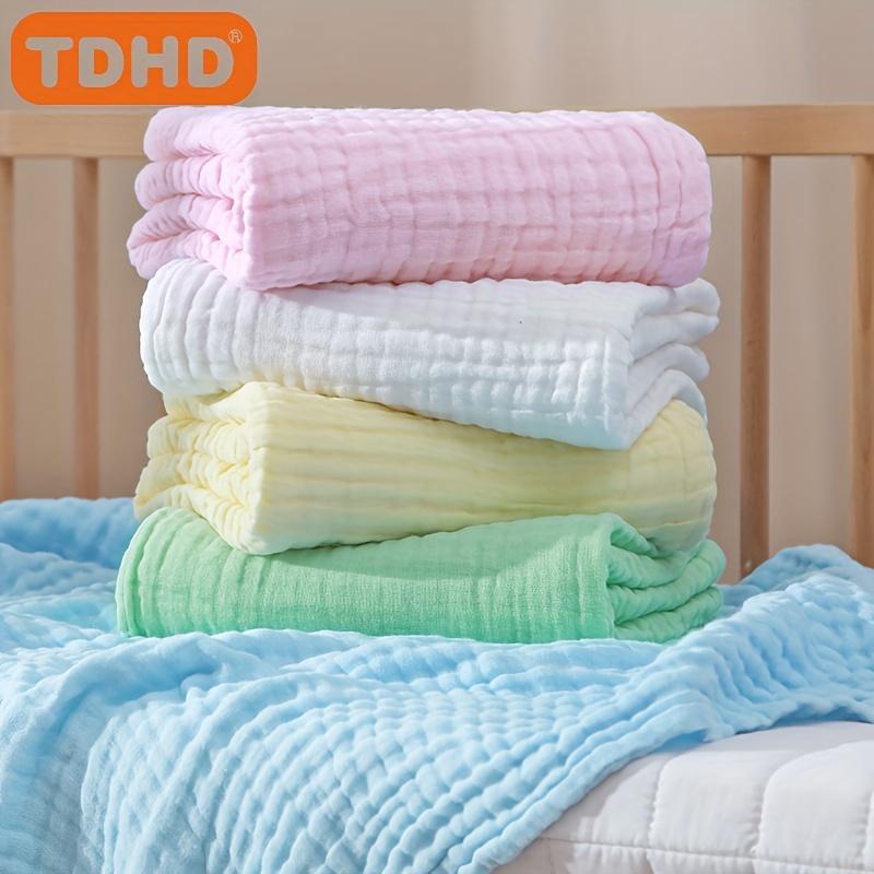 Soft Six-layer Cotton Bath Towel, Gauze Bath Towel, Plain Color Wrap Blanket Bubble Bubble Gauze Baby Swaddle & Cover
