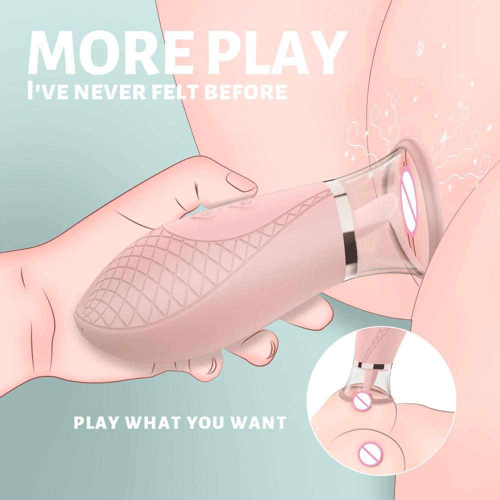 Leistungsstarker weiblicher Zungenleck-Vibrator, G-Punkt-Klitoris-Massagegerät, Vagina-Stimulation, Nippel-Klitoris-Kitzler, 10 Vibrationsmodi, Sexspielzeug für Frauen