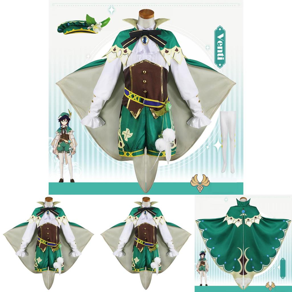 Elegantes Genshin Impact Venti Cosplay Komplettset Kostüm Ideal für erwachsene Frauen