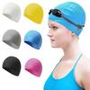 High Elasticity Silicone Swimming Cap Solid Color Swim Head Hood Diving Hat  Swimming Pool