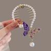 New Pearl Rhinestone Tassel Hanging Beads Hair Claws Ponytail Buckle Hair Clip Female Korean Elegant Hairpins Hair Accessories