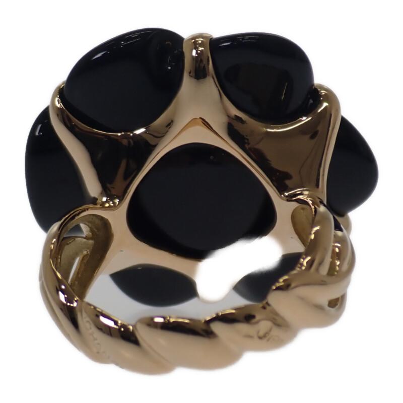 CHANEL  #16(JP Size) ring K18 yellow gold/onyx Women