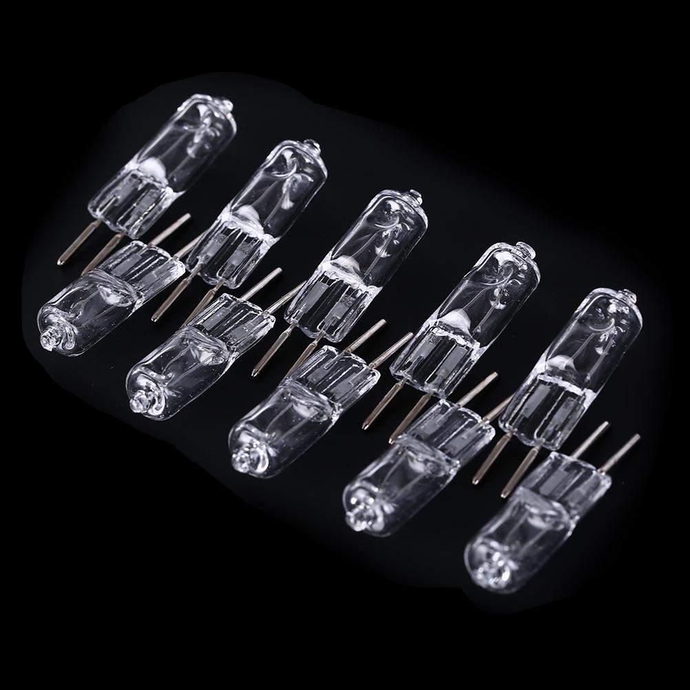 

5pcs G5.3 220V 35W 50W Halogen Lamp Beads Halogen Bulbs Crystal Light Machine Work Lamp Yellow Light Color Clear Bulbs 50w жовтий