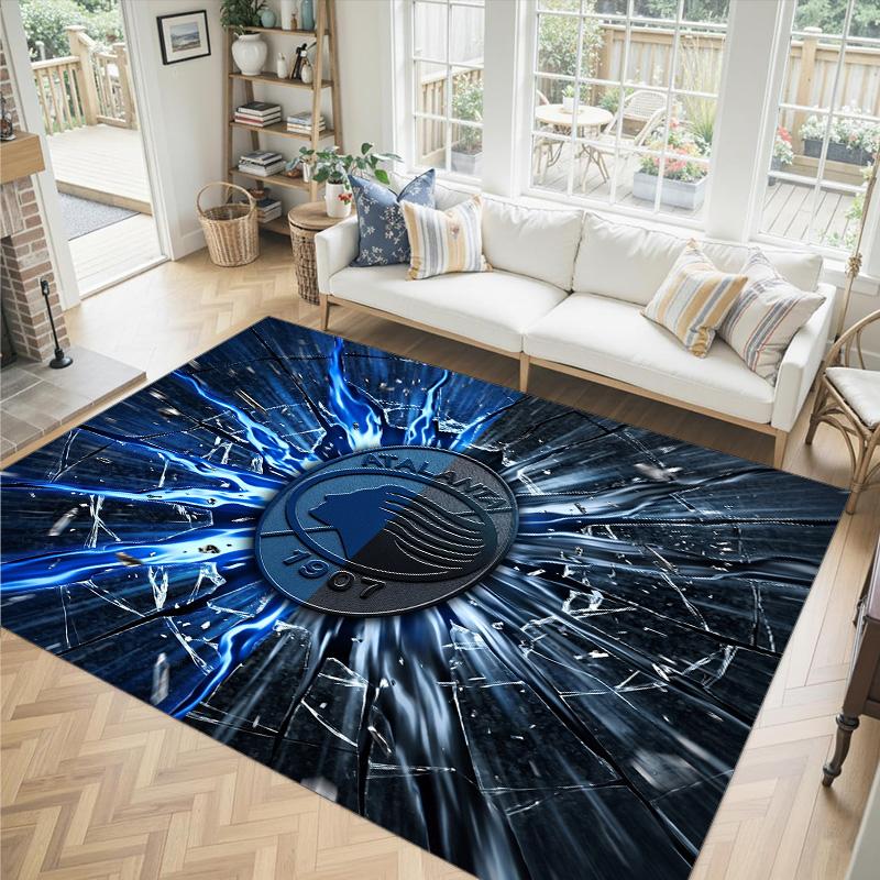 Atalanta FC Design Crystal Velvet Carpet Cozy Non?Slip Printed Rug For Bedroom Living Room Entrance