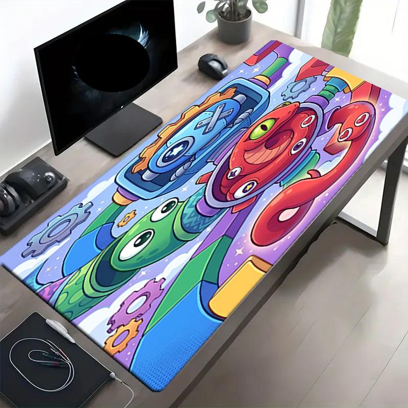 Game Rainbow Friends Print Mouse Pad, Anti‑Slip Desktop Keyboard Mat, for PC Laptop Gaming Working Daily Use, Cool Festival Surprise Gift