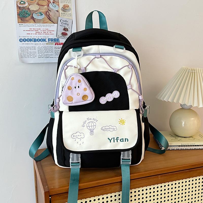 Junior high school schoolbag Korean version ins milk yellow Mori versatile high-value girl backpack high school student backpack
