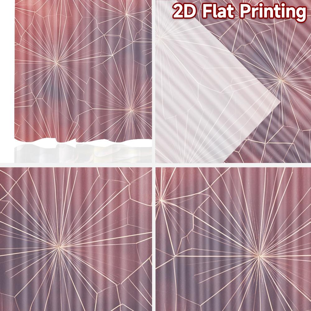 2D FLAT PRINTING 2pcs Curtains (Without Rod) Geometric Pink Design Ramadan holiday curtains Versatile Polyester Curtains Outdoor