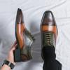 Fashion New Men Pointed Mixed Patchwork Casual Dress Homecoming Brogues Shoes Designers Male Formal Oxfords Wedding Footwear