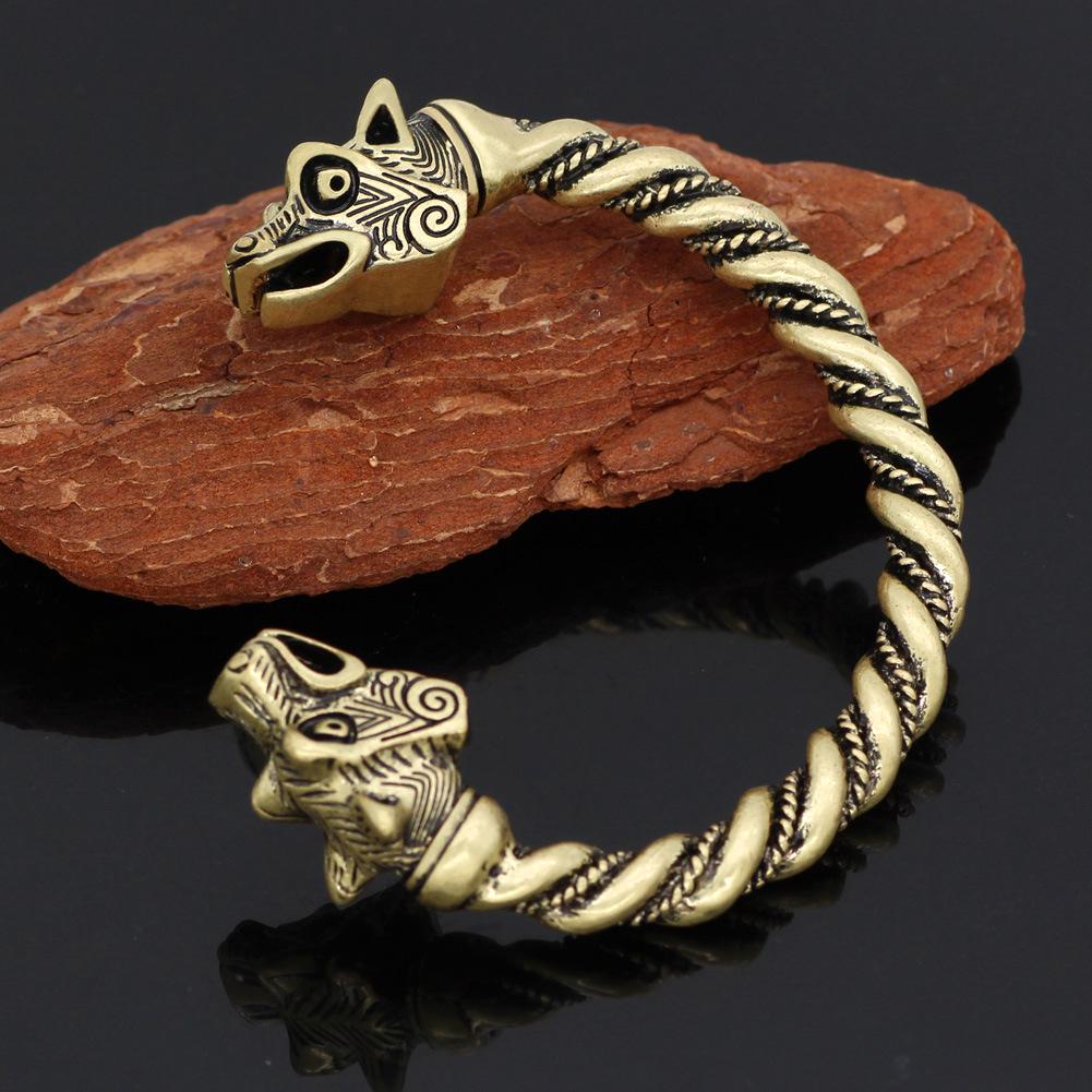 Nordic Viking Celtic Wolf Men's Hip Hop Bracelet