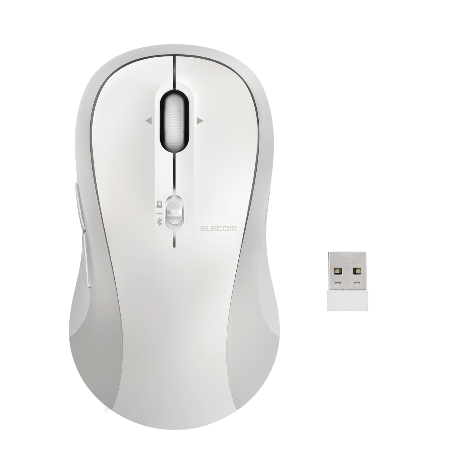 

Elecom OSMOD Seven 7 Бездротова миша 2.4 ГГц з 7 кнопками та 2-стороннім нахилом, тиха, Bluetooth, 2.4 ГГц, Мульти-сполучення, біла (up Пристрої), Кнопки, Колесо, Великі, (M-MY40MBSWH-G) білий