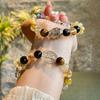 New Crystal Bracelet with Black Gold, Ultra-flexible Tiger Eye Stone, Golden Rutilated Quartz, Green Phantom Quartz, and Multi-gemstone Crystal