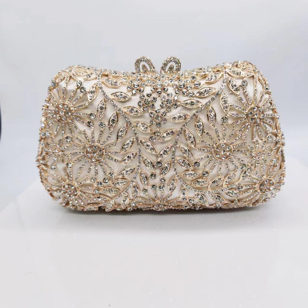 WHTUOHENG Bolso de Noche de Cristal Plateado Carteras de Diamantes Rhinestone Mujeres Carteras de Rhinestone Bolsos de Boda y Baile de Fin de Curso Bolso de Mano para Cena