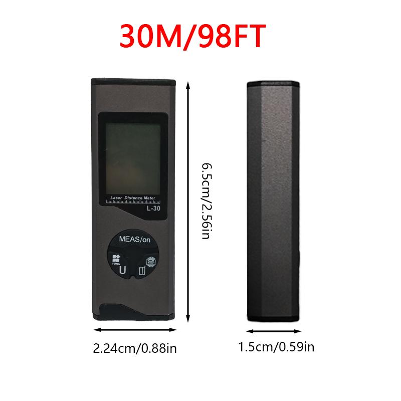 1pc 98ft/164ft Mini Portable Laser Measure With Alloy Housing Design, Backlit Display & Pythagorean,  Can Measure Multiple Modes