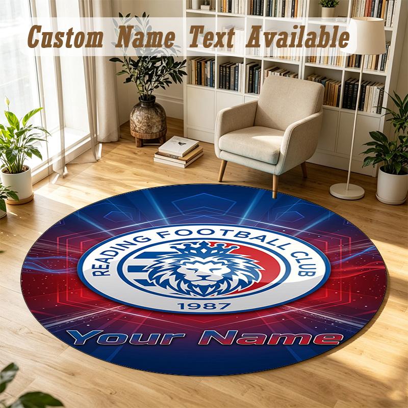 Round Rug Custom NameReading FC Pattern Non Slip Carpet Home Floor Decor