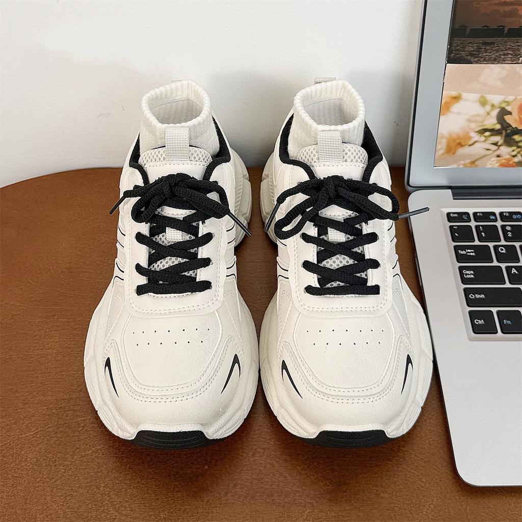 Hot Selling Thick Soled Height Increasing Ankela Red Dad Shoes Women's Niche Sports Shoes 2025 New White Shoes, Casual Shoes