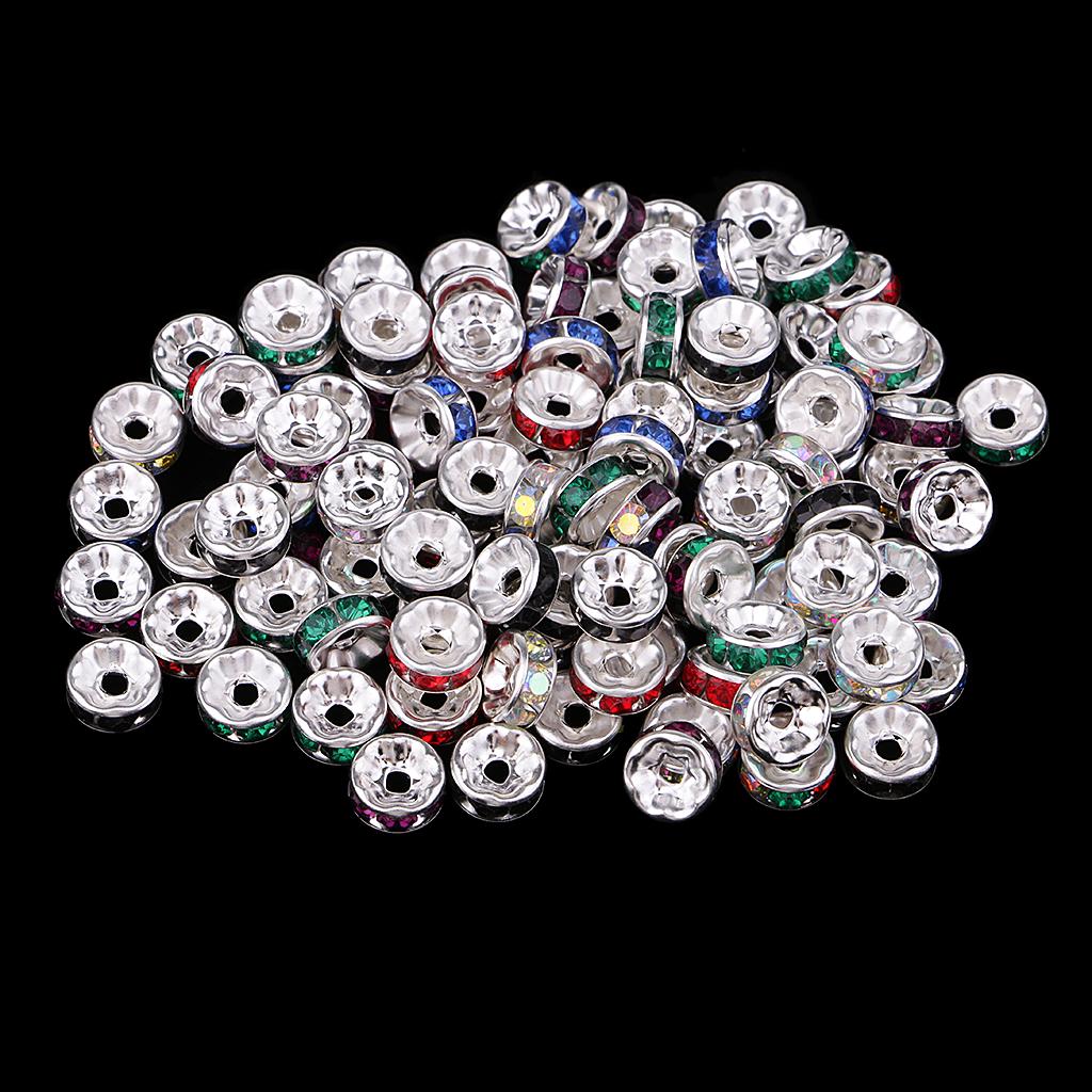 100 Stück runde Rondelle-Abstandsperlen, Kristall-Charms, Schmuckherstellung, Abstandshalter, 6 mm