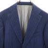 DORMEUIL Wollgestreifte maßgeschneiderte Jacke Marineblau Herren Gebraucht