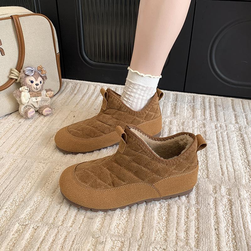 Women's fur integrated thick bottom heightening winter lightweight padded warm snow boots non-slip wear casual sports a stirrup cotton boots