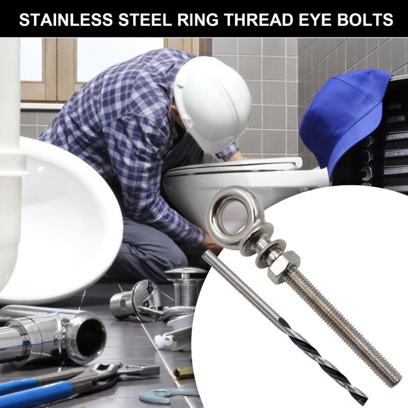 Heavy Duty Steel Eye Bolt Set Multipurpose Eye Bolts Lifting Eye Bolts Robusts Eye Bolts Simple Install for Lifting