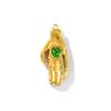 1 Piece 304 Stainless Steel 18K Gold Plated Natural Stone Rhinestone Palm Shaped Eye Rectangle Pendant For Necklace DIY Making
