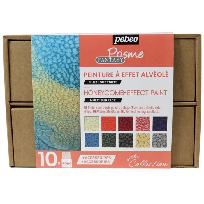 Coffret de peinture - PEBEO - Collection Pébéo - 10 pots de 45 ml - Livret d'inspiration - Accessoires inclus
