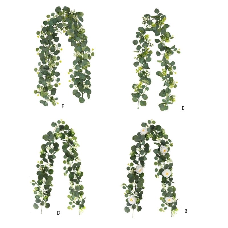 Realistic 180cm Eucalyptuses Vine Display Ornament Feature 60 Blooms Head Ideal For Party And Event Decoration