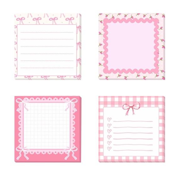 Bow Memo Pads Cute Strong Adhesive Page Markers Colorful Self-Stick Notes