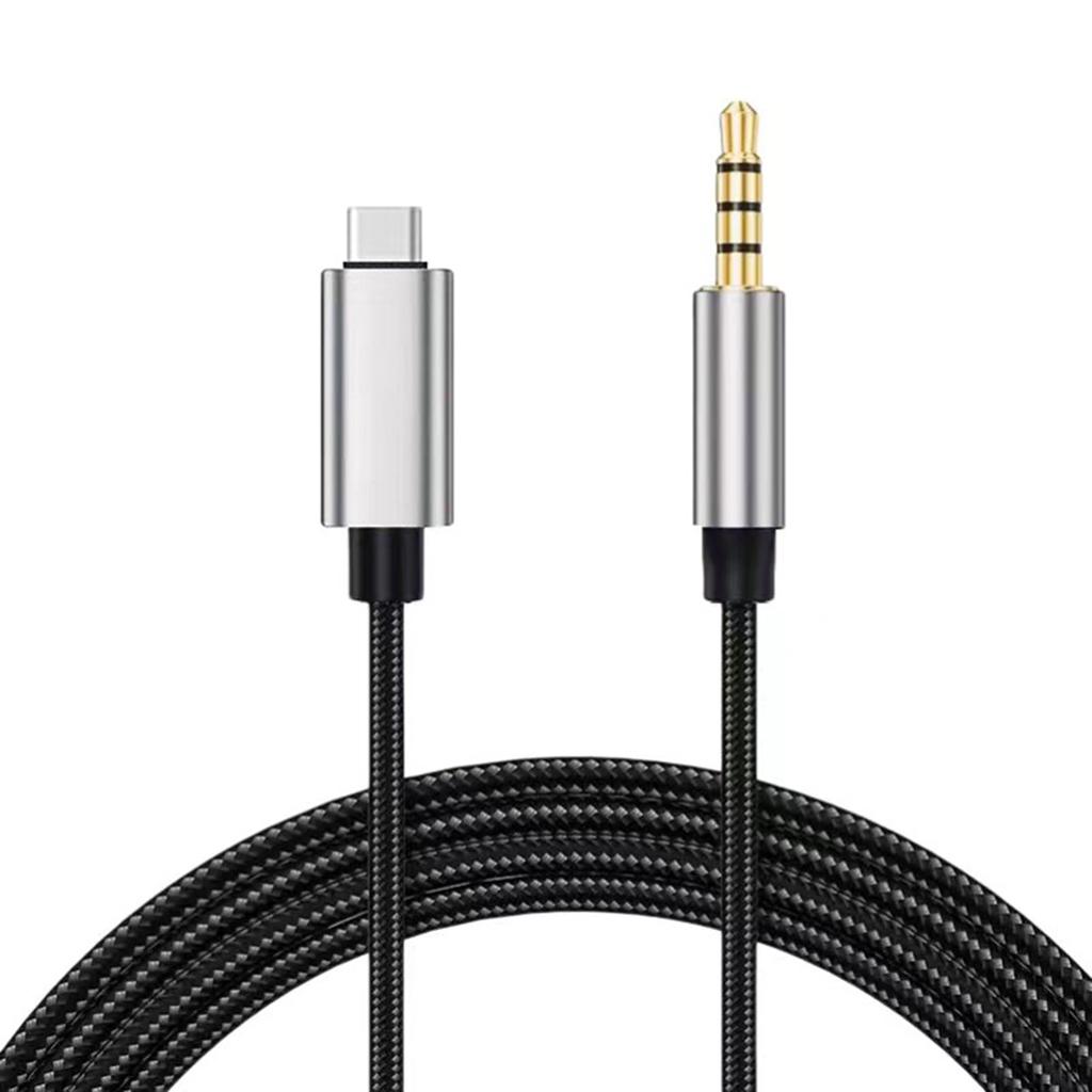 USB C To Auxiliary Cable With Metal Connectors Braided Cord For Live Broadcasting And Professional Auditory Equipment