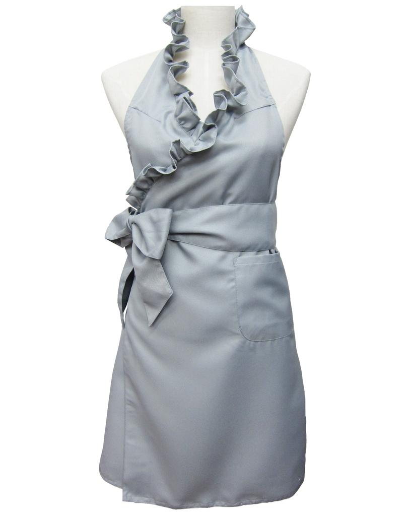 Cute and stylish ruffle grey TO189 women's apron,