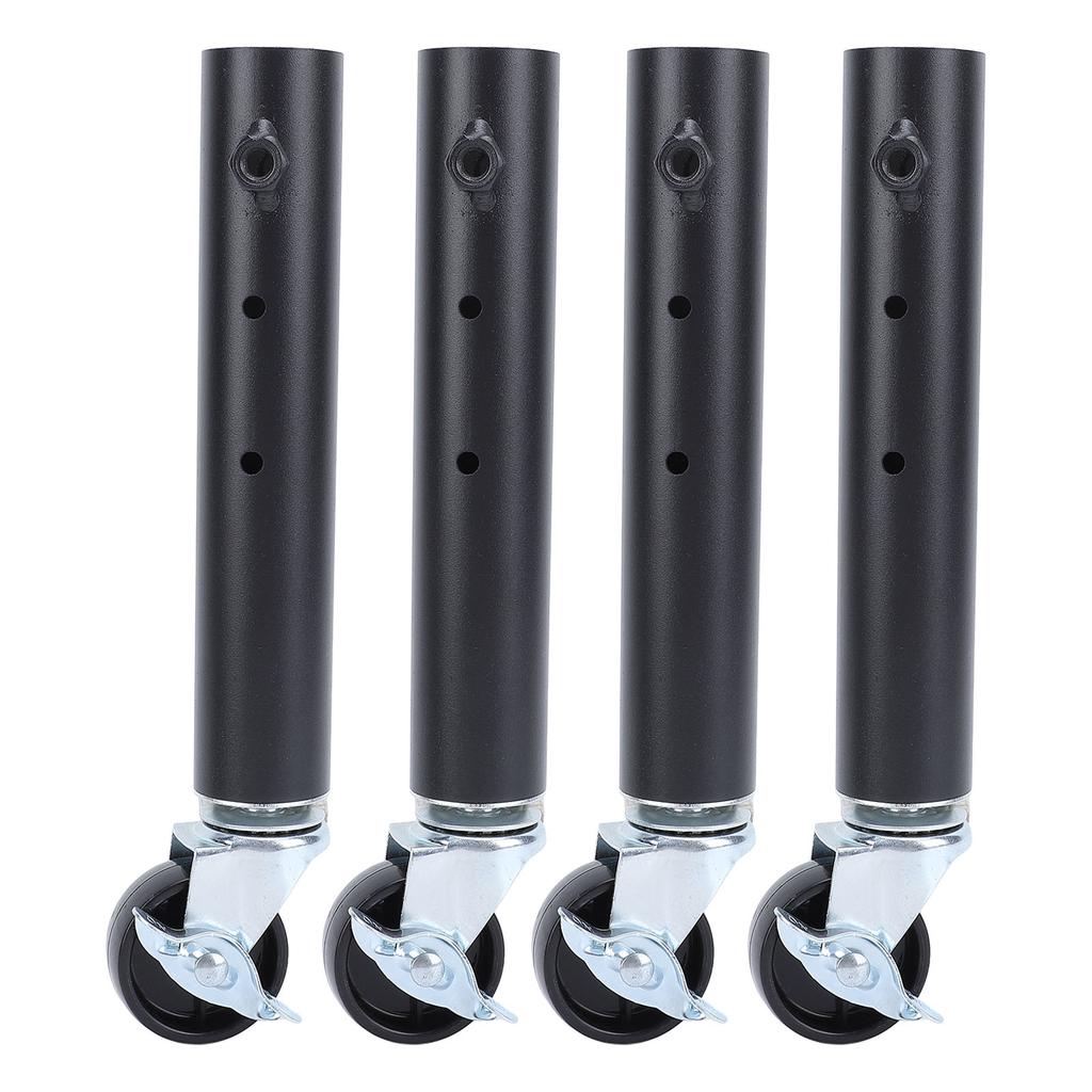 4PCS Furniture Legs with Caster Wheels Heavy Duty Carbon Steel Table Leg Extender Riser for Cabinet Sofa Bed Couch Coffee Table