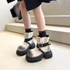 Spice Girl Style Retro Platform Martin Short Boots New Fashion Polish Color Increase Versatile Belt Buckle Single Boots